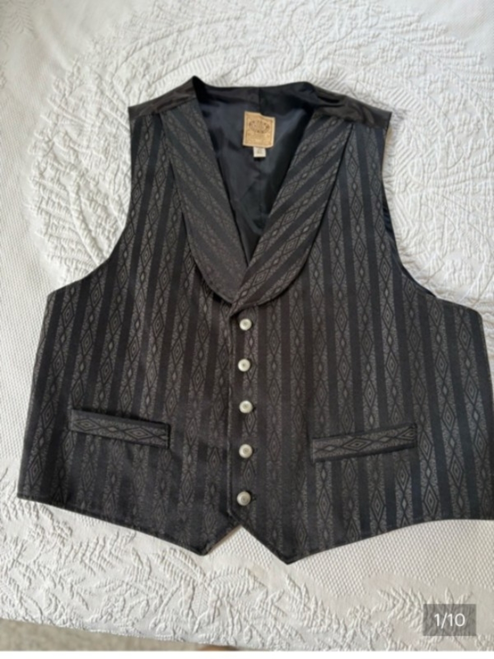 Men's Black Patterned Formal Vest - Timeless Waistcoat